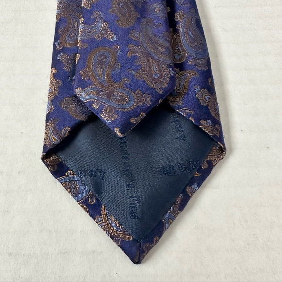 Silk Tie Italian Made Shimmering Rich Purple Gold Blue Paisley Beautiful¡ - Picture 6 of 10